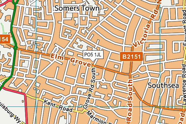 PO5 1JL map - OS VectorMap District (Ordnance Survey)