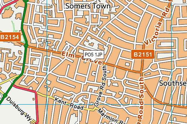 PO5 1JP map - OS VectorMap District (Ordnance Survey)