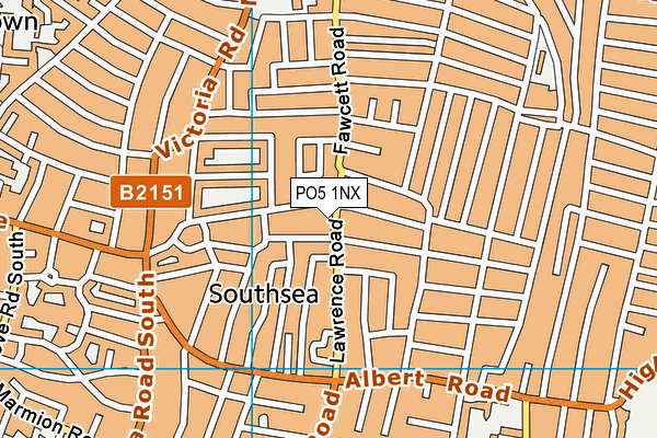 PO5 1NX map - OS VectorMap District (Ordnance Survey)