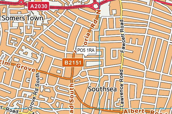 PO5 1RA map - OS VectorMap District (Ordnance Survey)