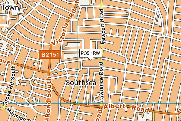 PO5 1RW map - OS VectorMap District (Ordnance Survey)