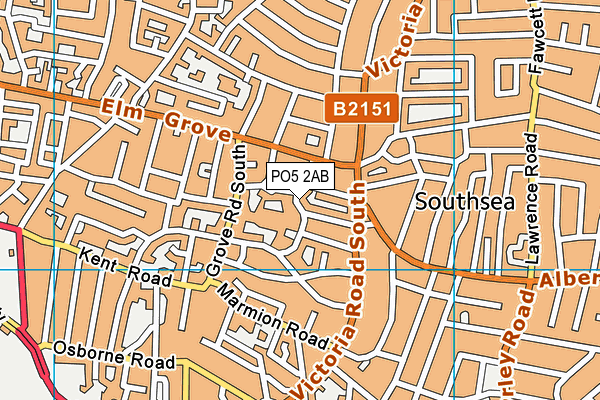 PO5 2AB map - OS VectorMap District (Ordnance Survey)