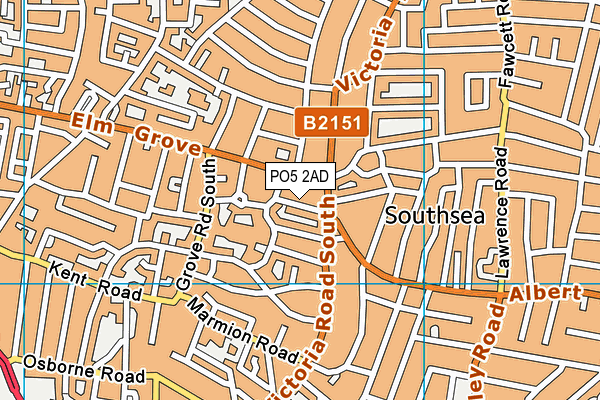 PO5 2AD map - OS VectorMap District (Ordnance Survey)