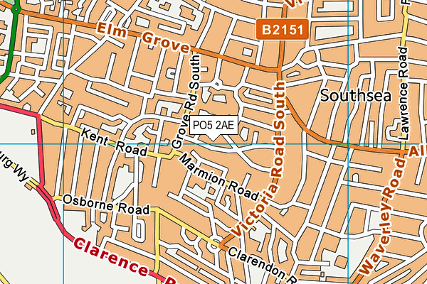 PO5 2AE map - OS VectorMap District (Ordnance Survey)