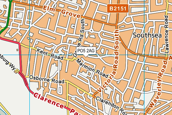 PO5 2AG map - OS VectorMap District (Ordnance Survey)