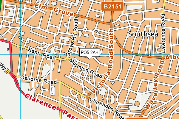 PO5 2AH map - OS VectorMap District (Ordnance Survey)