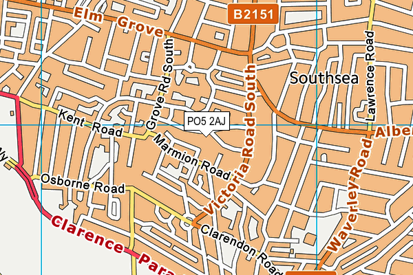 PO5 2AJ map - OS VectorMap District (Ordnance Survey)