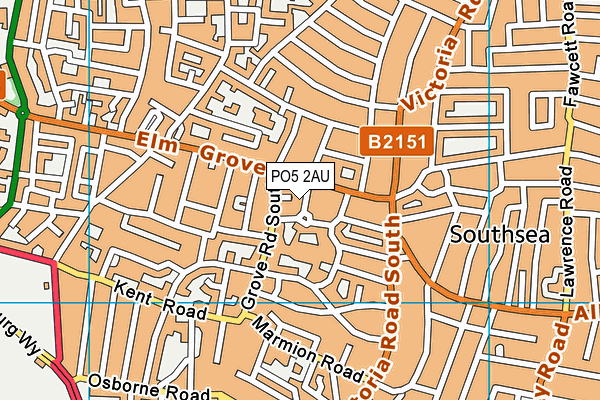 PO5 2AU map - OS VectorMap District (Ordnance Survey)