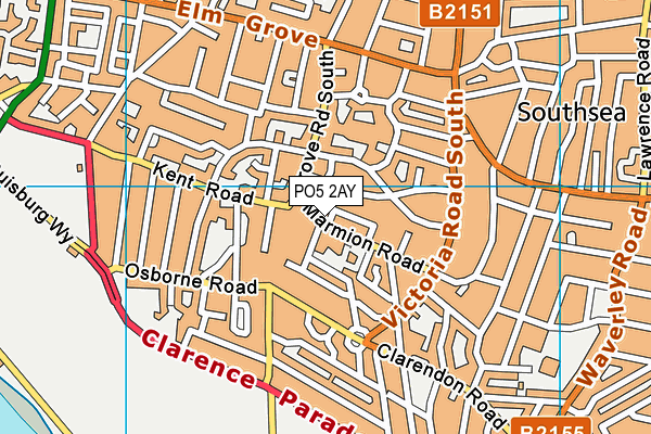 PO5 2AY map - OS VectorMap District (Ordnance Survey)