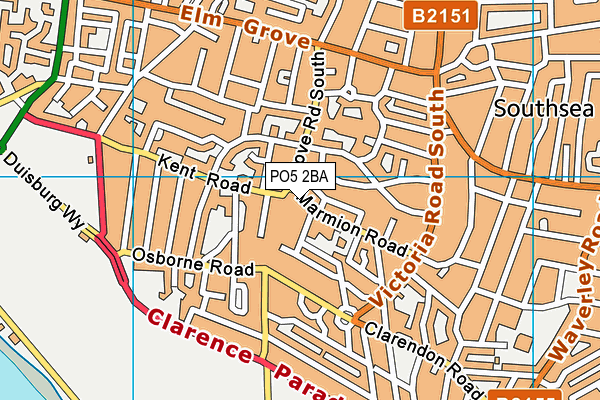 PO5 2BA map - OS VectorMap District (Ordnance Survey)