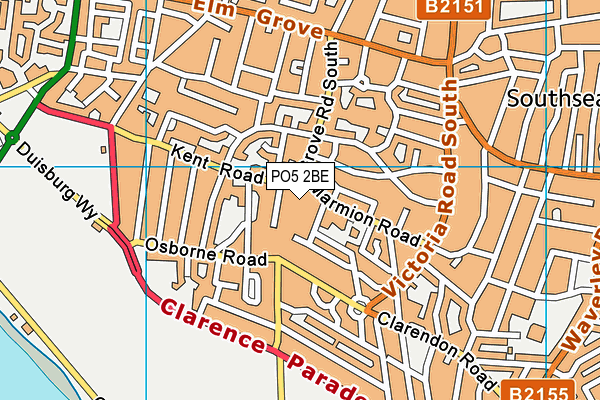 PO5 2BE map - OS VectorMap District (Ordnance Survey)