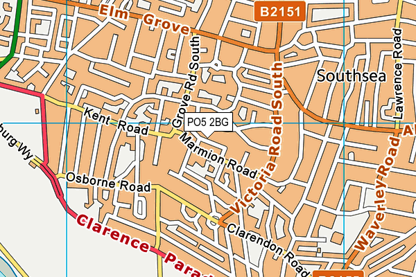 PO5 2BG map - OS VectorMap District (Ordnance Survey)