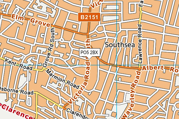 PO5 2BX map - OS VectorMap District (Ordnance Survey)