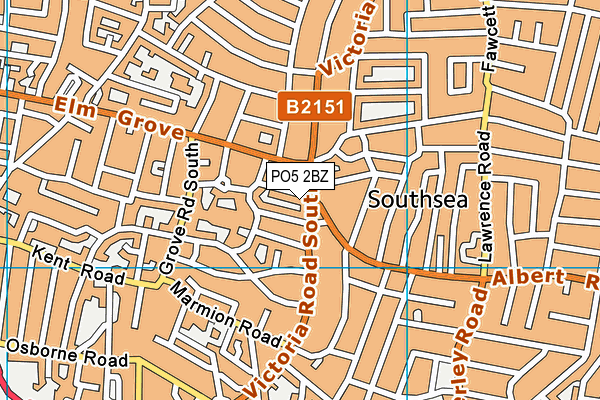PO5 2BZ map - OS VectorMap District (Ordnance Survey)