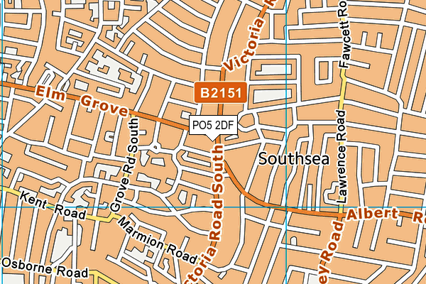 PO5 2DF map - OS VectorMap District (Ordnance Survey)