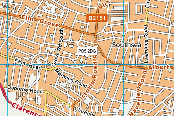 PO5 2DG map - OS VectorMap District (Ordnance Survey)