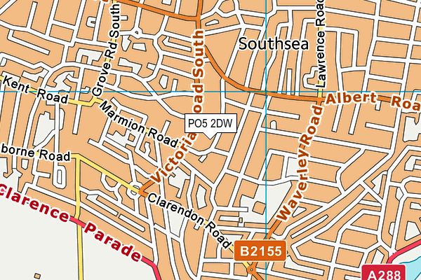 PO5 2DW map - OS VectorMap District (Ordnance Survey)