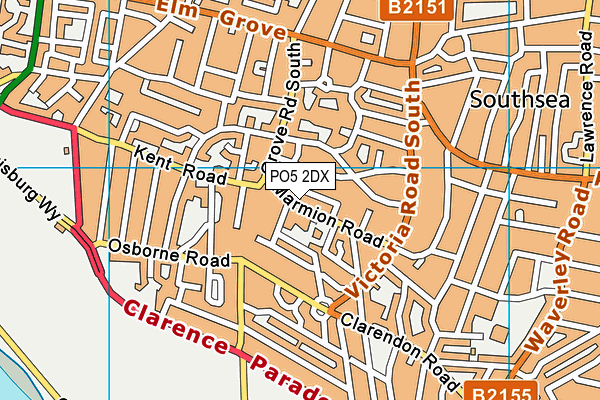 PO5 2DX map - OS VectorMap District (Ordnance Survey)