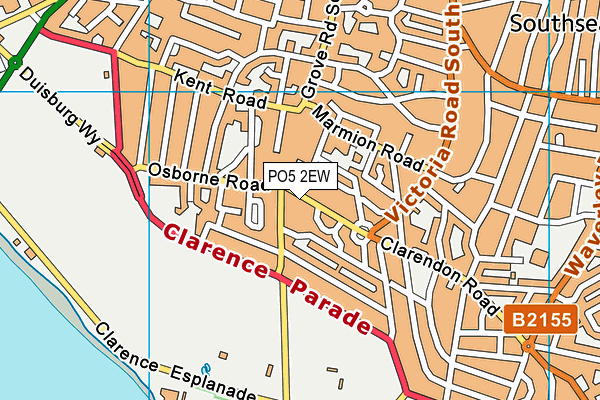 PO5 2EW map - OS VectorMap District (Ordnance Survey)