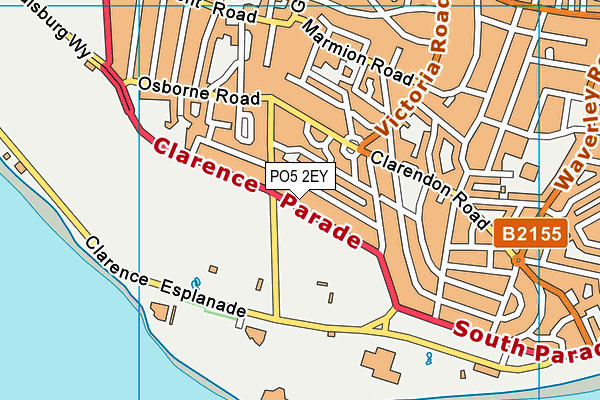 PO5 2EY map - OS VectorMap District (Ordnance Survey)
