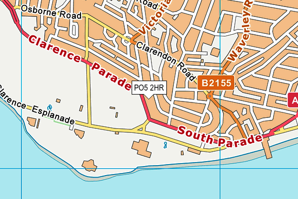 PO5 2HR map - OS VectorMap District (Ordnance Survey)