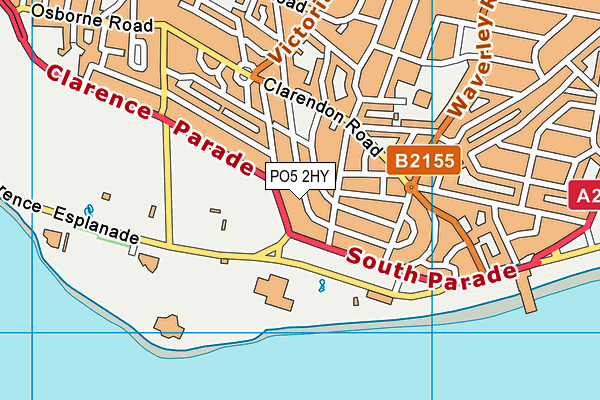 PO5 2HY map - OS VectorMap District (Ordnance Survey)