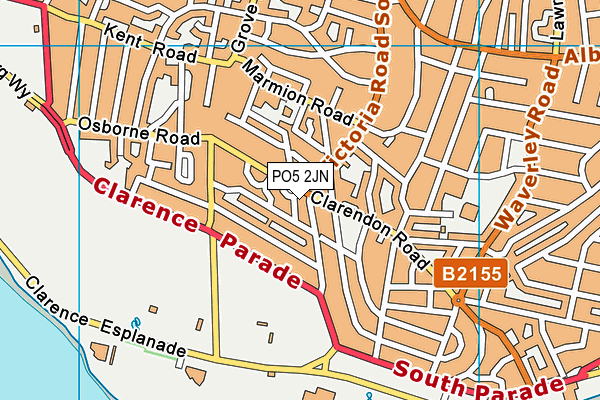 PO5 2JN map - OS VectorMap District (Ordnance Survey)