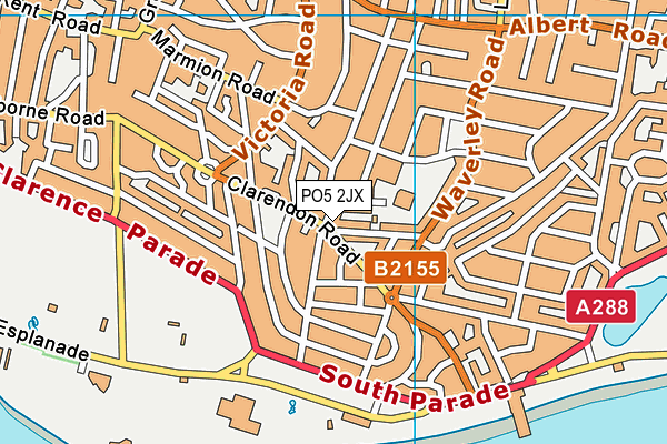 PO5 2JX map - OS VectorMap District (Ordnance Survey)