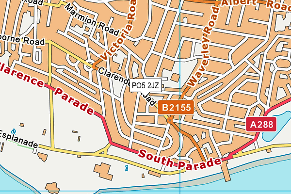 PO5 2JZ map - OS VectorMap District (Ordnance Survey)