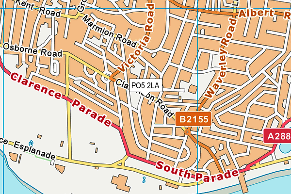 PO5 2LA map - OS VectorMap District (Ordnance Survey)