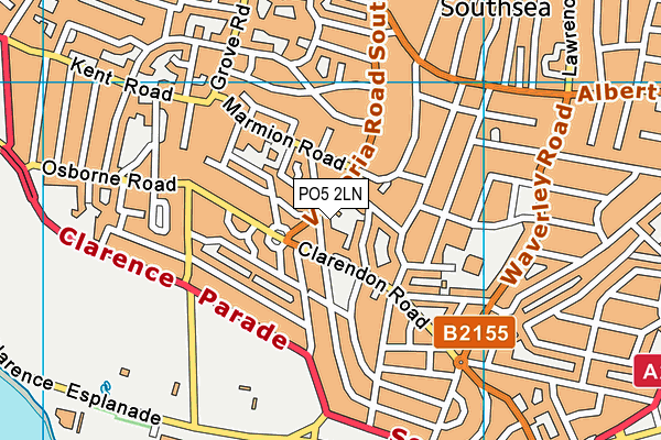 PO5 2LN map - OS VectorMap District (Ordnance Survey)