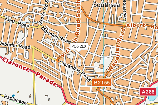 PO5 2LX map - OS VectorMap District (Ordnance Survey)