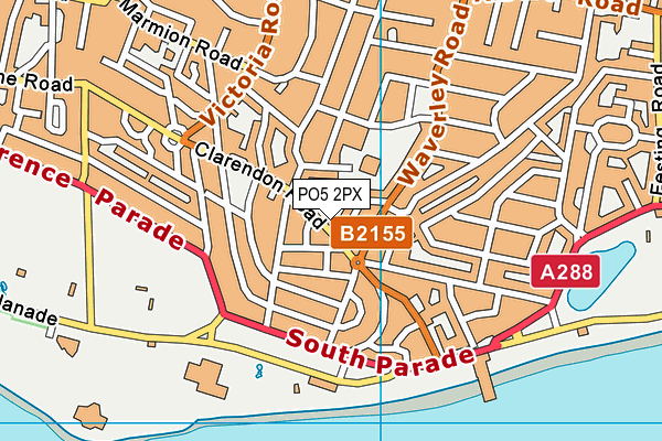 PO5 2PX map - OS VectorMap District (Ordnance Survey)