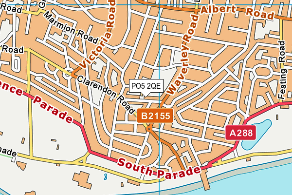 PO5 2QE map - OS VectorMap District (Ordnance Survey)