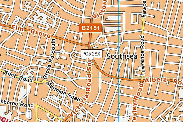 PO5 2SX map - OS VectorMap District (Ordnance Survey)