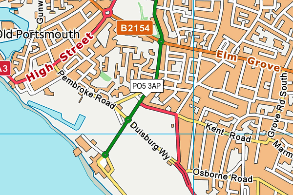 PO5 3AP map - OS VectorMap District (Ordnance Survey)