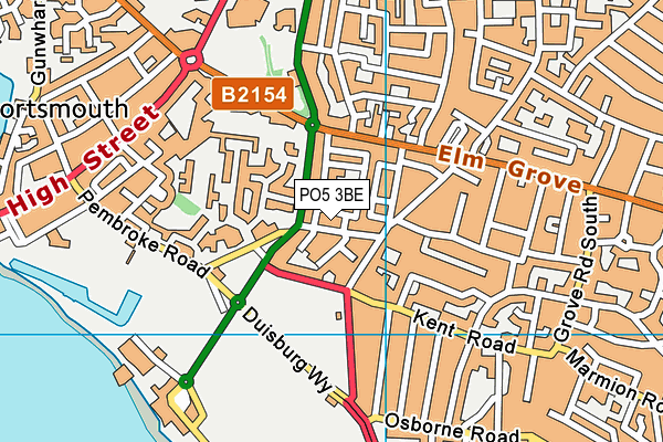 PO5 3BE map - OS VectorMap District (Ordnance Survey)