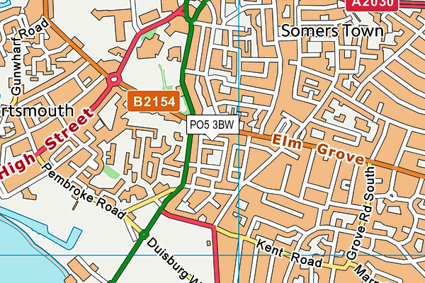 PO5 3BW map - OS VectorMap District (Ordnance Survey)