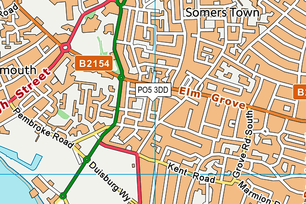 PO5 3DD map - OS VectorMap District (Ordnance Survey)