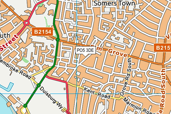 PO5 3DE map - OS VectorMap District (Ordnance Survey)