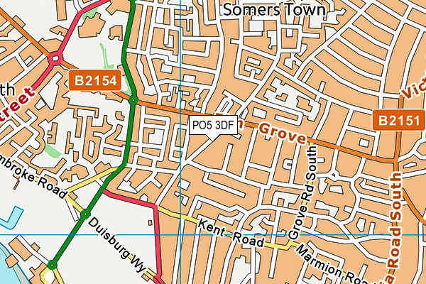 PO5 3DF map - OS VectorMap District (Ordnance Survey)