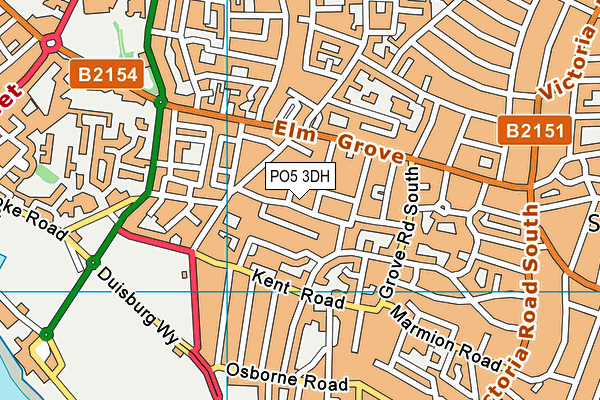 PO5 3DH map - OS VectorMap District (Ordnance Survey)