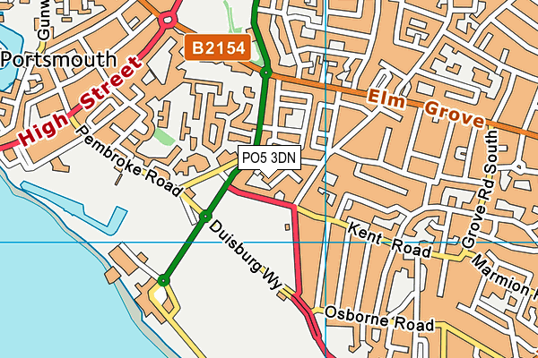 PO5 3DN map - OS VectorMap District (Ordnance Survey)