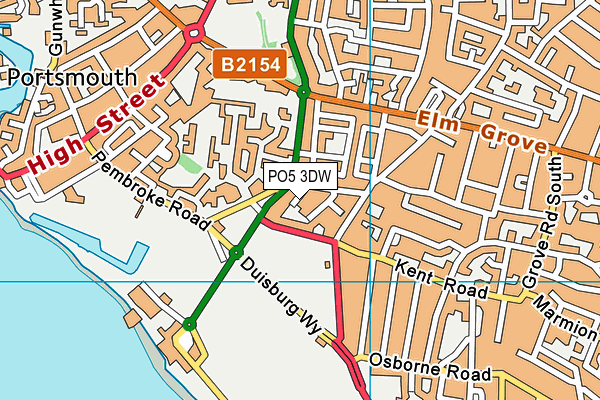 PO5 3DW map - OS VectorMap District (Ordnance Survey)