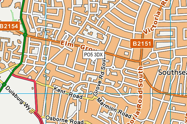 PO5 3DX map - OS VectorMap District (Ordnance Survey)