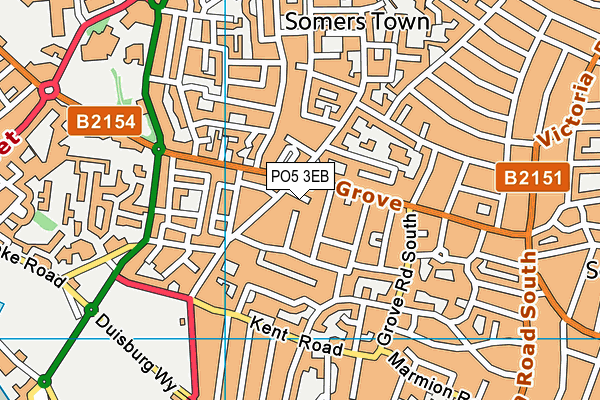 PO5 3EB map - OS VectorMap District (Ordnance Survey)