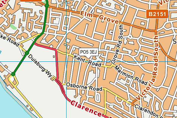 PO5 3EJ map - OS VectorMap District (Ordnance Survey)