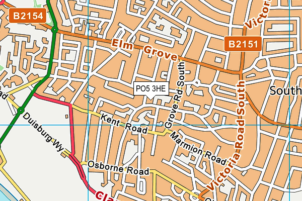 PO5 3HE map - OS VectorMap District (Ordnance Survey)