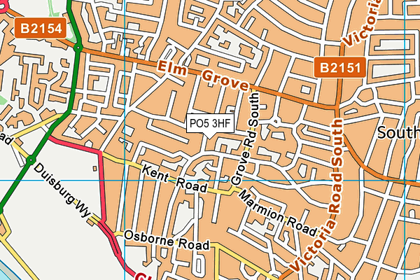 PO5 3HF map - OS VectorMap District (Ordnance Survey)