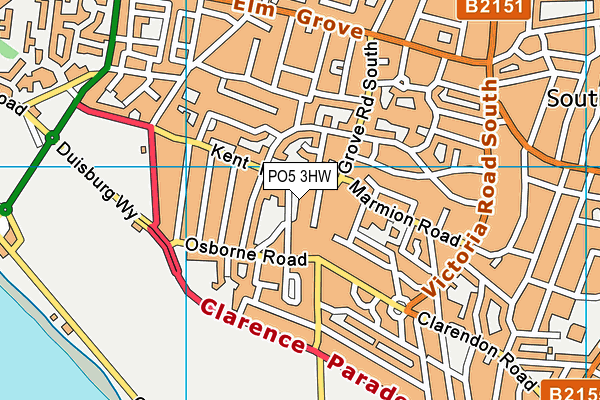 PO5 3HW map - OS VectorMap District (Ordnance Survey)